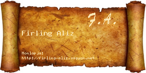 Firling Aliz névjegykártya
